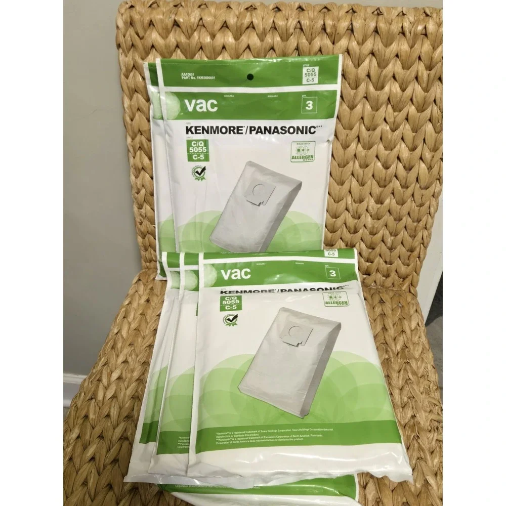 (6) Kenmore/Panasonic Vac Cleaner Bags C/Q 5055 C-5 Allergen Pack 3 Bags